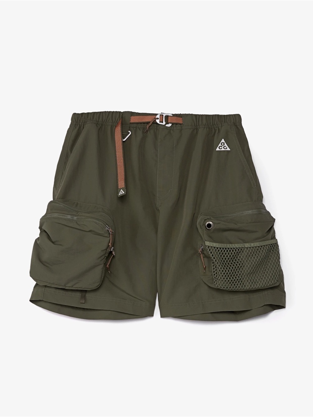 Nike ACG Snowgrass Cargo Shorts Mens XL Olive Green Belted Hiking Trail